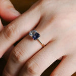 2.03 Ct MOI lab created oval diamond ring, sleek gold band, sophisticated luxury jewelry.
