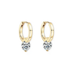 Amethyst earrings gold dangle gold earrings with elegant rose gold stud and hammered hoop design
