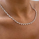 14.66 Ct moissanite round diamond white tennis necklace sparkling luxury jewelry elegant bridal style