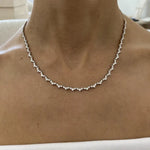 14.66 Ct moissanite round diamond white tennis necklace sparkling luxury jewelry elegant bridal style