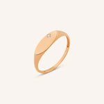 Tiny Oval Signet Ring 14K Gold, Minimal Stackable Ring, Elegant Everyday Jewelry Gift for Her