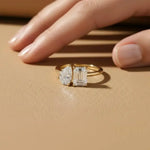 3.15 Ct TOI lab grown cushion diamond ring, 18K gold, timeless elegance statement jewelry.