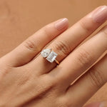 3.15 Ct TOI lab grown cushion diamond ring, 18K gold, timeless elegance statement jewelry.
