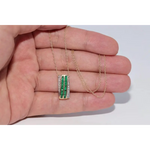 0.60 CT lab created green gemstone pendant with elegant design and sparkling green stone, fine jewelry necklace for women
