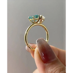 2.30 Ct TOI lab grown Pear emerald cut diamond ring, 18K gold, sleek modern elegance jewelry.