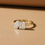 3.15 Ct TOI lab grown cushion diamond ring, 18K gold, timeless elegance statement jewelry.