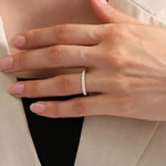 0.60 Ct lab grown diamond ring with channel setting in solid gold minimalist elegant band design