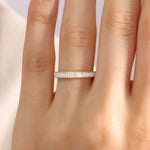 0.60 Ct lab grown diamond ring with channel setting in solid gold minimalist elegant band design