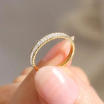 0.60 Ct lab grown diamond ring with channel setting in solid gold minimalist elegant band design