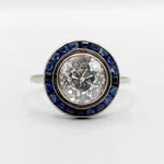 2.40 Ct round cut lab created diamond ring with white stones modern luxury bridal engagement ring
