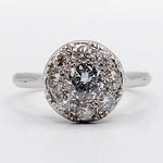 0.65 Ct rose cut oval lab created diamond ring in classic bridal design elegant sustainable engagement jewelr