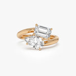 2.10 Ct TOI lab grown oval diamond ring in gold, high brilliance, perfect engagement jewelry.