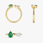 0.66 Ct MOI lab created round diamond ring, 18K gold, sophisticated everyday luxury jewelry.
