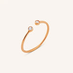 14K gold bezel lab grown diamond ring open band minimalist stackable ring for women