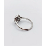 0.65 Ct rose cut oval lab created diamond ring in classic bridal design elegant sustainable engagement jewelr