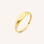Tiny Oval Signet Ring 14K Gold, Minimal Stackable Ring, Elegant Everyday Jewelry Gift for Her