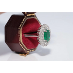 Elegant lab created gemstone ring with blue sapphire center and sparkling white diamonds