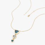 0.91 Ct Genuine Blue and White Diamond Necklace Modern Minimalist Luxury Pendant Fine Jewelry