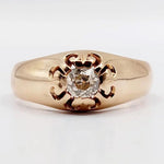 cushion and round cut 0.30 Ct lab created diamond engagement ring modern minimalist statement jewelry