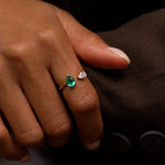 0.66 Ct MOI lab created round diamond ring, 18K gold, sophisticated everyday luxury jewelry.