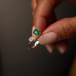 0.66 Ct MOI lab created round diamond ring, 18K gold, sophisticated everyday luxury jewelry.