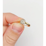 elegant 14K gold ring with 0.90 Ct lab created diamond solitaire engagement ring