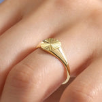 Lab grown diamond signet ring in gold minimalist design elegant everyday fine jewelry