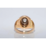 Elegant lab created gemstone ring with garnet red stone and sparkling diamond setting