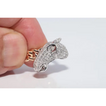 Unique lab created gemstone ring with topaz center stone and white diamond details