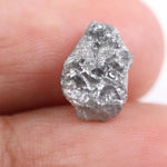 Vintage style gray diamond ring in white gold with brilliant cut diamond