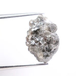 Salt and pepper diamond ring showcasing raw gray diamond texture and unique inclusions