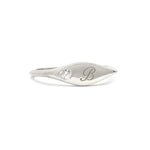 Personalized gold letter ring minimal signet design dainty jewelry for women fashion