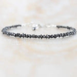 18.00 Ct black Colored rough diamond bracelet beads with raw luxury texture