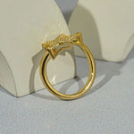 Art deco engagement ring with geometric vintage diamond luxury style