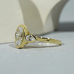 2 stone engagement ring with romantic dual diamond luxury setting