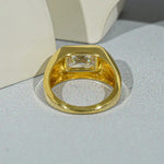 Big diamond ring with brilliant oversized gemstone and luxury finish
