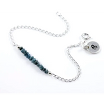 6.49 Ct blue rough diamond 2 to 3 mm bracelet with raw gemstone styling