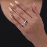 Rectangle engagement ring with elegant diamond setting and luxury design