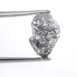 Vintage style gray diamond ring in white gold with brilliant cut diamond