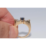 Designer lab created gemstone diamond ring with pink center stone and sparkling white diamonds