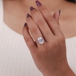 Round diamond engagement ring with classic brilliant luxury setting