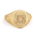 Dainty gold initial ring personalized alphabet signet ring for women elegant minimal jewelry custom name letter ring