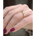 Custom initial gold ring minimalist signet style dainty jewelry for women fashion