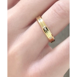 Custom initial gold ring minimalist signet style dainty jewelry for women fashion