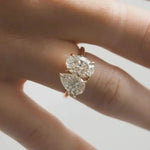 3.25 Ct TOI lab grown radiant cut diamond ring, 18K gold, luxury statement engagement jewelry.