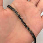 10.89 Ct black moissanite baguette tennis necklace luxury statement jewelry with sleek modern diamond style