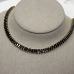 10.89 Ct black moissanite baguette tennis necklace luxury statement jewelry with sleek modern diamond style