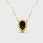 2.00 Ct Natural Black Diamond Necklace Sleek Minimalist Pendant for Women