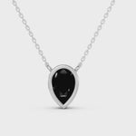 2.00 Ct Natural Black Diamond Necklace Sleek Minimalist Pendant for Women