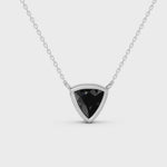 2.00 Ct trillion cut black diamond necklace with luxury natural diamond jewelry design